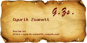 Gyurik Zsanett névjegykártya